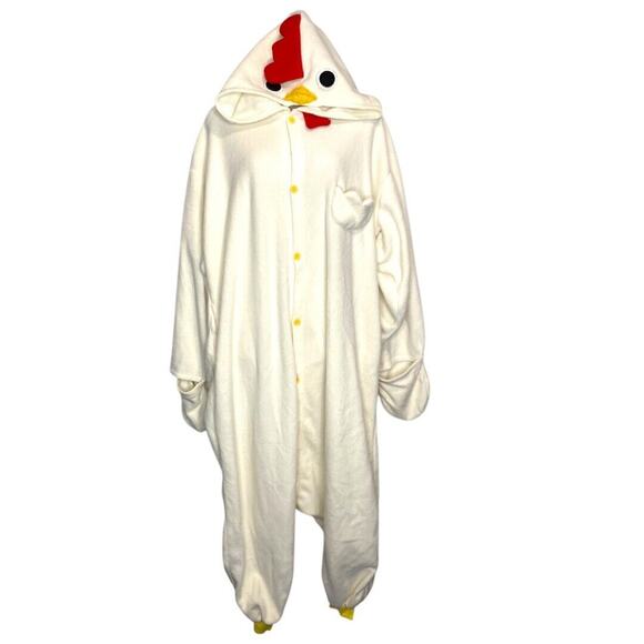 Chicken Costume Adult Medium Halloween Cosplay Pajamas Sleepwear Cozy FAST SHIP - Picture 7 of 7